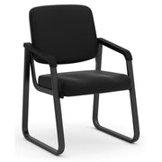 OfficeSource  Sled Base Guest Chair w/Arms - Black Antimicrobial PU Leather