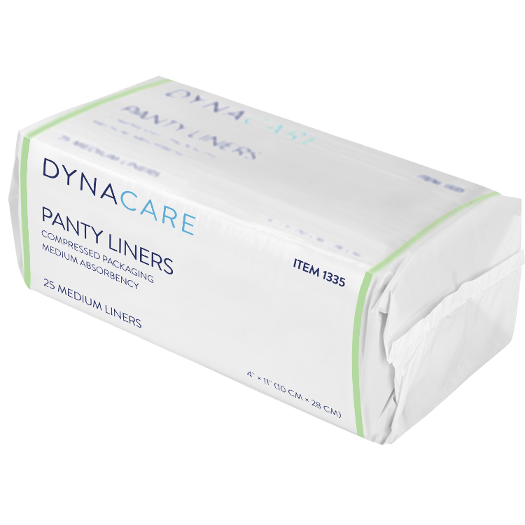 Panty Liners, Sq End w/ Adhesive Tab, 4" x 11" - 25 pcs per Box/10 Boxes per Case