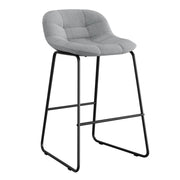 OfficeSource Jaden Half-back Fabric Stool - Set of 2 - Light Gray