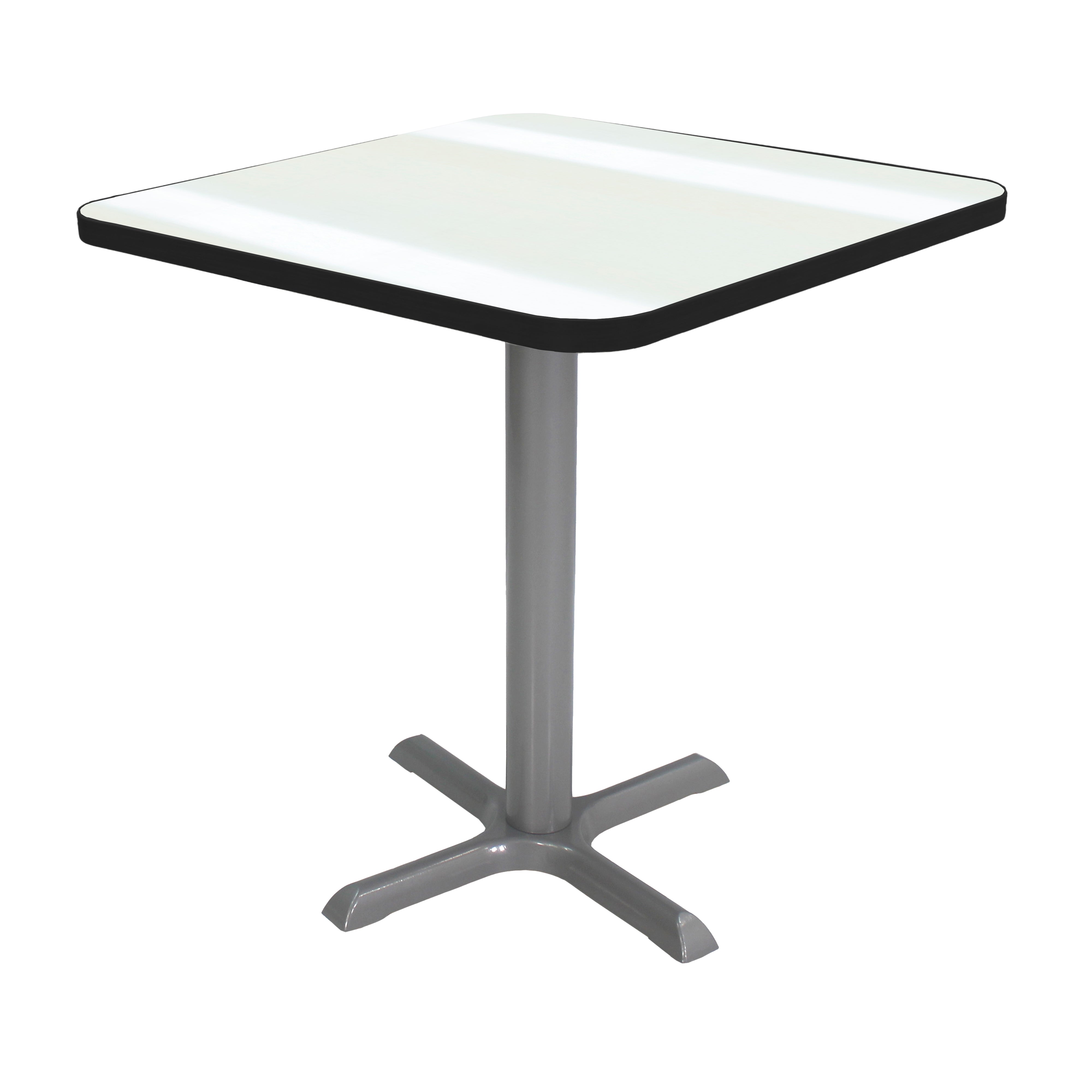 30" x 30" Square Dry-Erase Cafe Bistro Table - Whiteboard/Black/Silver