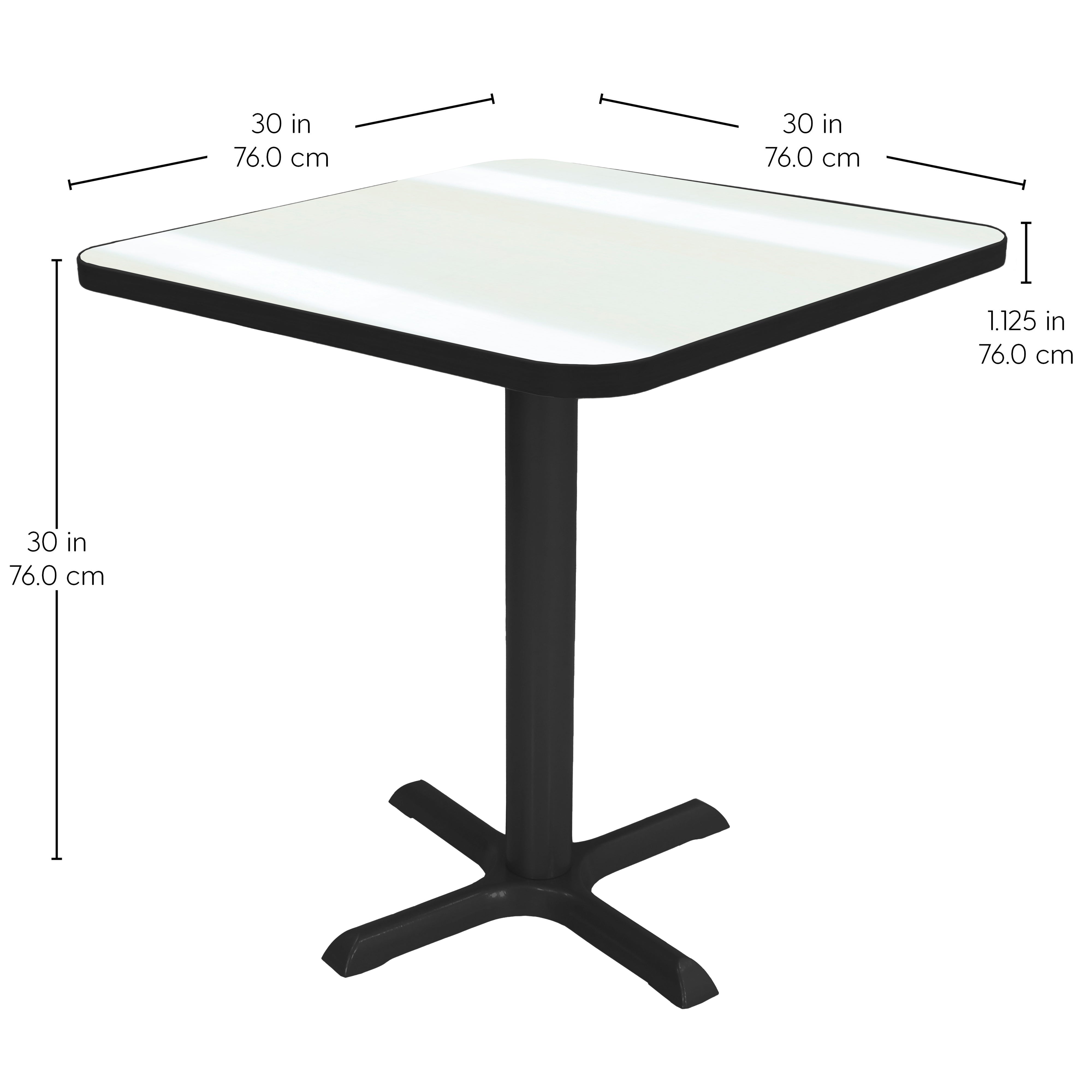 30" x 30" Square Dry-Erase Cafe Bistro Table - Whiteboard/Black