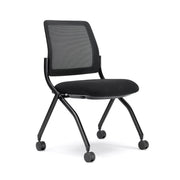 OfficeSource Starlight Armless Nesting Chair - Set of 2 - Black Fabric