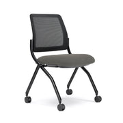 OfficeSource Starlight Armless Nesting Chair - Set of 2 - Light Gray Fabric