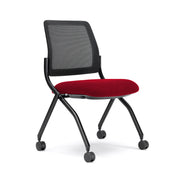 OfficeSource Starlight Armless Nesting Chair - Set of 2 - Red Fabric