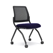 OfficeSource Starlight Armless Nesting Chair - Set of 2 - Navy Fabric