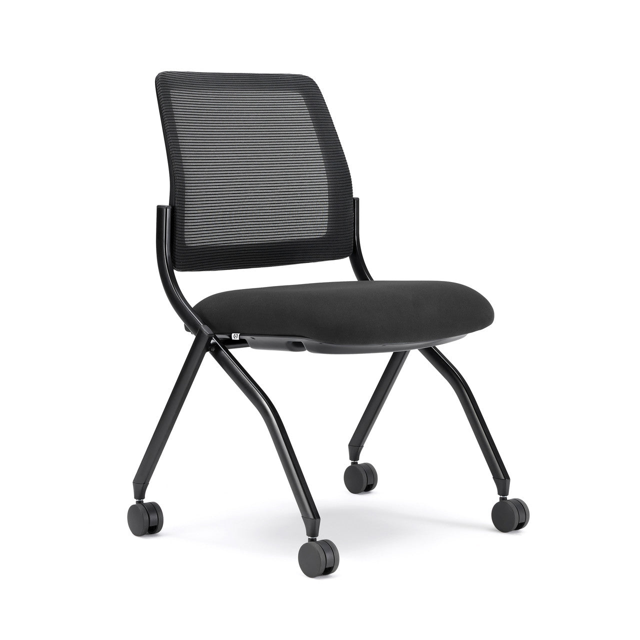 OfficeSource Starlight Armless Nesting Chair - Set of 2 - Charcoal Fabric