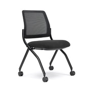 OfficeSource Starlight Armless Nesting Chair - Set of 2 - Charcoal Fabric