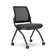 OfficeSource Starlight Armless Nesting Chair - Set of 2 - Black PU Leather