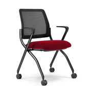 OfficeSource Starlight Nesting Chair with Arms - Set of 2 - Red Fabric