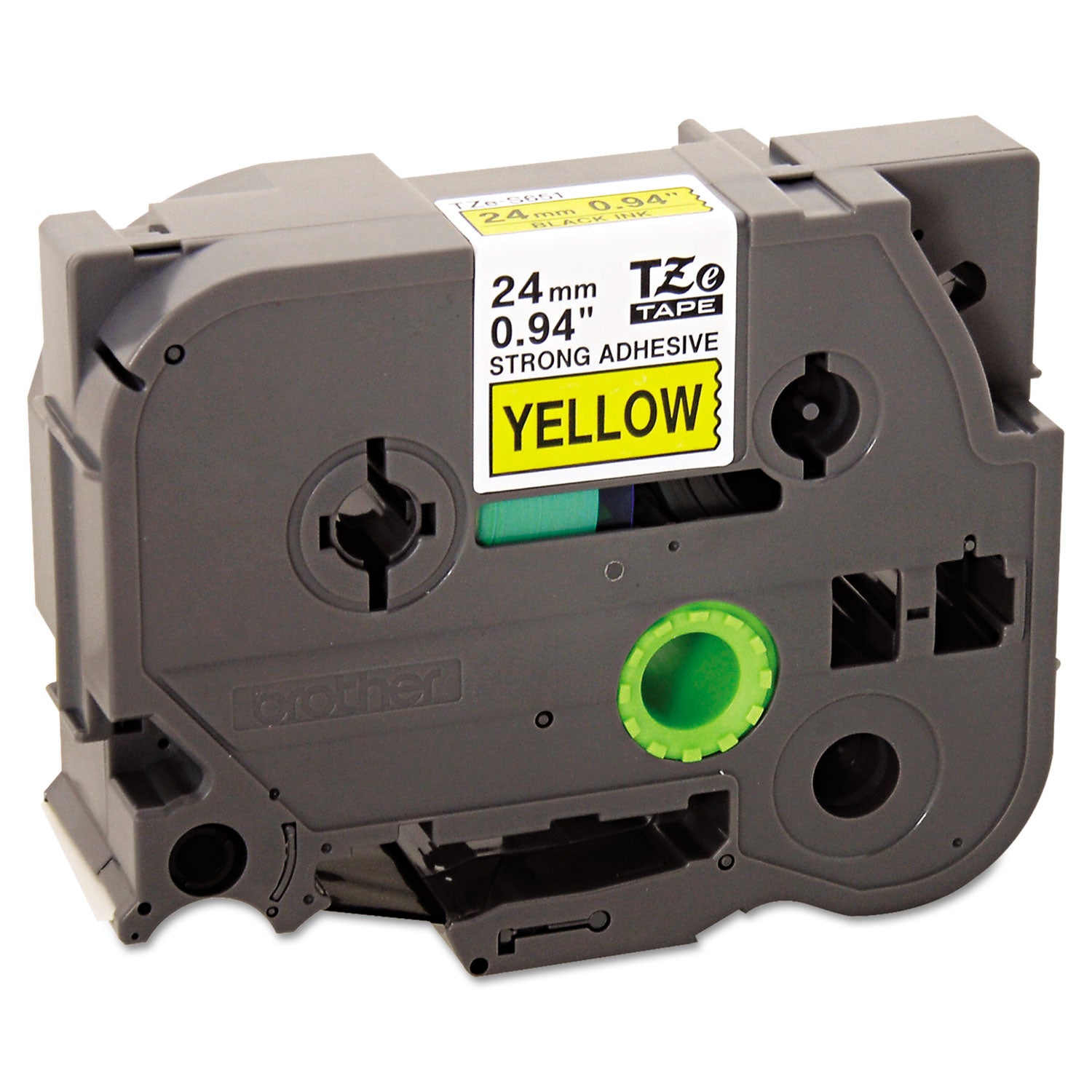 Tze Extra-Strength Adhesive Laminated Labeling Tape, 0.94" X 26.2 Ft, Black On Yellow