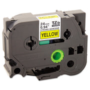 Tze Extra-Strength Adhesive Laminated Labeling Tape, 0.94" X 26.2 Ft, Black On Yellow