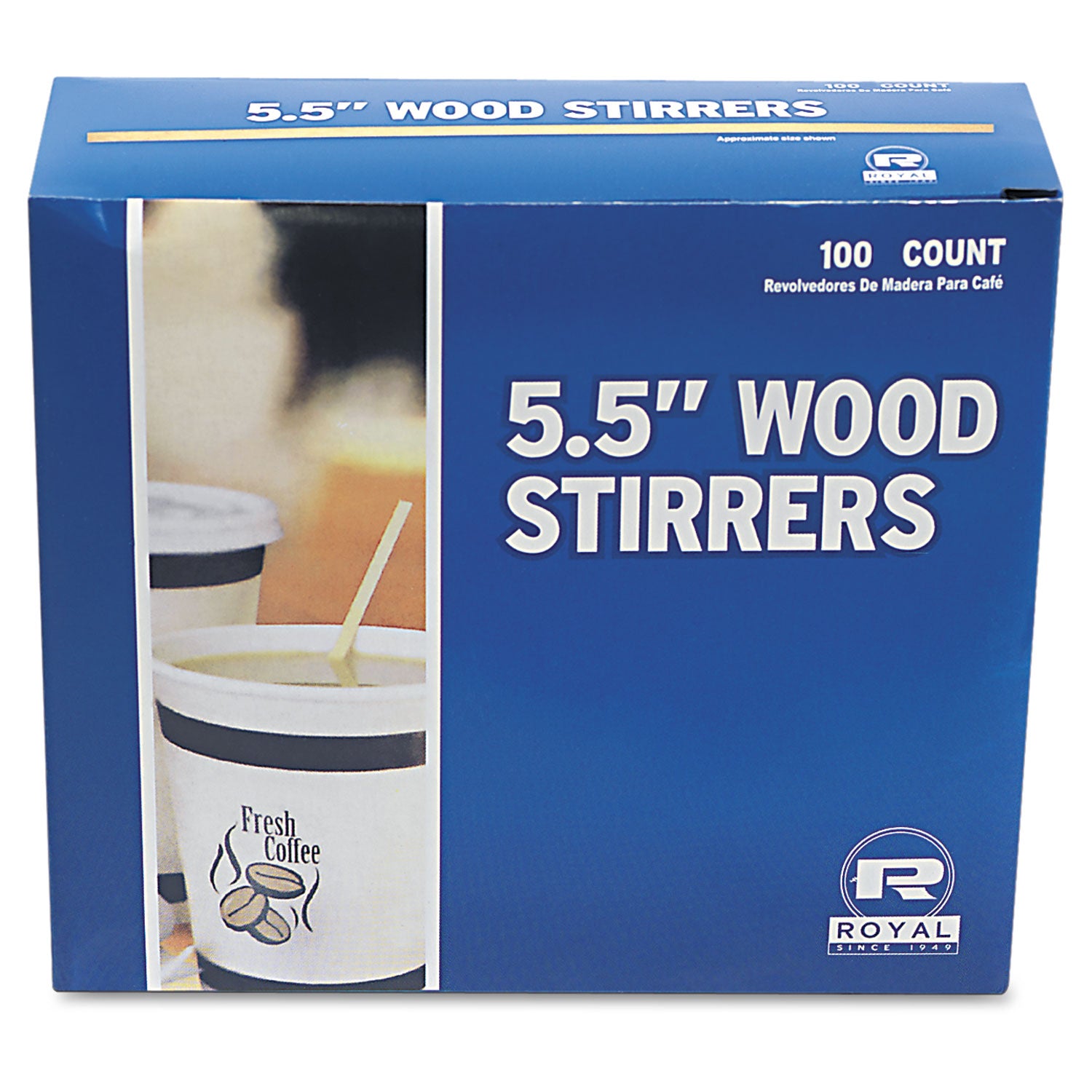 Royal Wood Coffee Stir Sticks, 5.5" Length, Birch Wood, Natural, 1000/Box, 10 Carton
