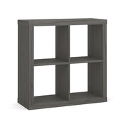 OfficeSource Laminate 4-Cube Storage Bookcase - Coastal Gray