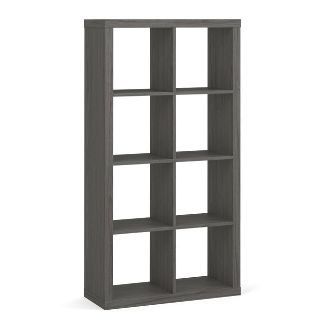 OfficeSource Laminate 8-Cube Storage Bookcase - Coastal Gray