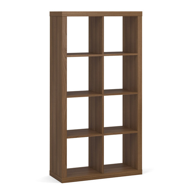 OfficeSource Laminate 8-Cube Storage Bookcase - Modern Walnut