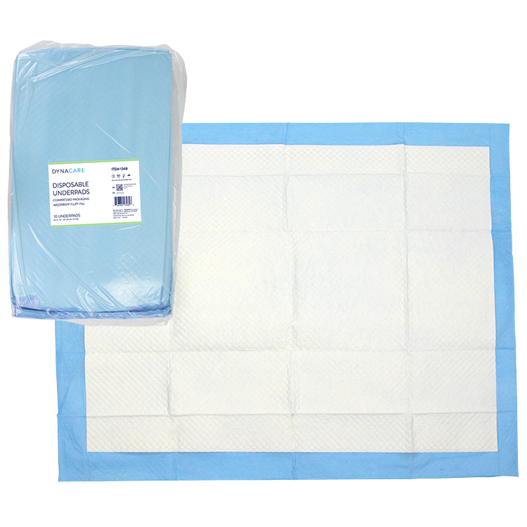 Disposable Underpads w/ Polymer, 30" x 36" (90g) - 10 pcs per Bag/10 Bags per Case