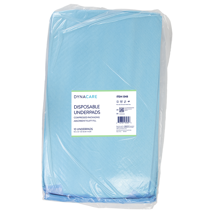 Disposable Underpads w/ Polymer, 30" x 36" (90g) - 10 pcs per Bag/10 Bags per Case