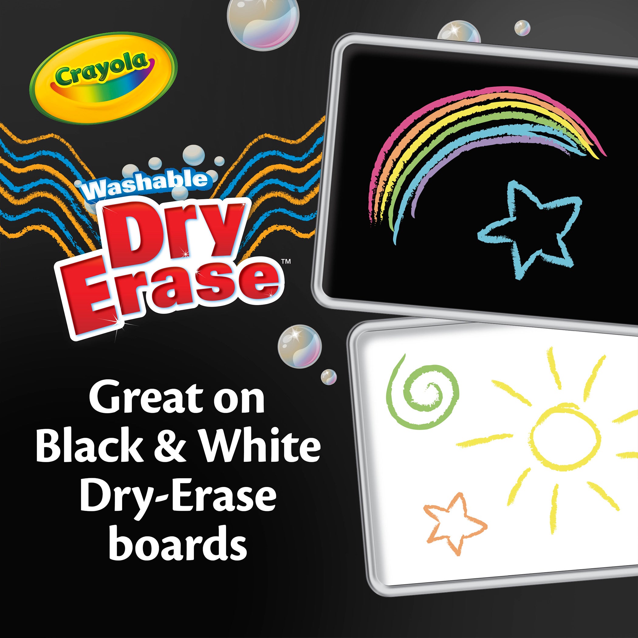 Dry Erase Washable Crayons, Bright Colors, 8 Count