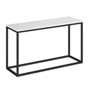 OfficeSource Lenox 16"x48" Console Table with Black Metal Base - Quartz White