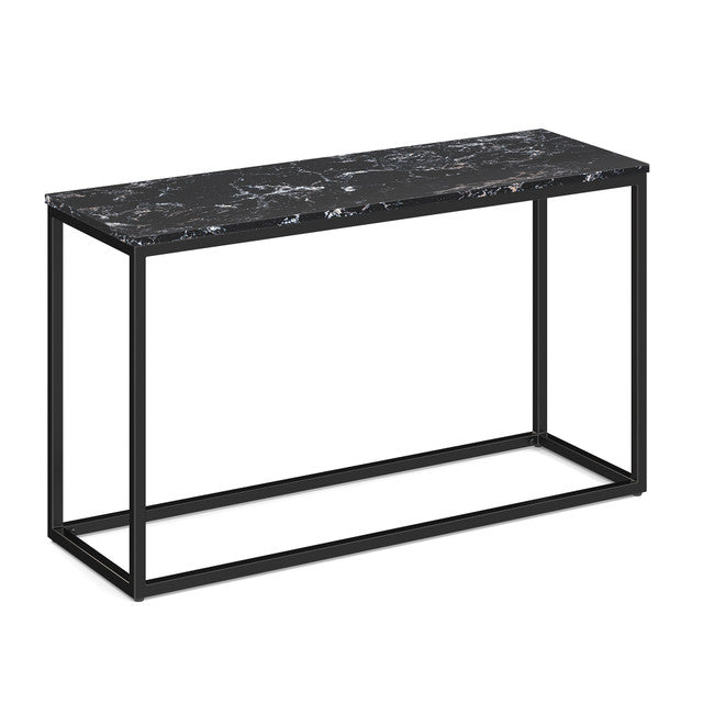 OfficeSource Lenox 16"x48" Console Table with Black Metal Base - Quartz Black