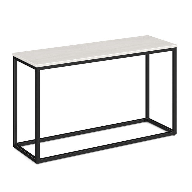 OfficeSource Lenox 16"x48" Console Table with Black Metal Base - Arcadia White