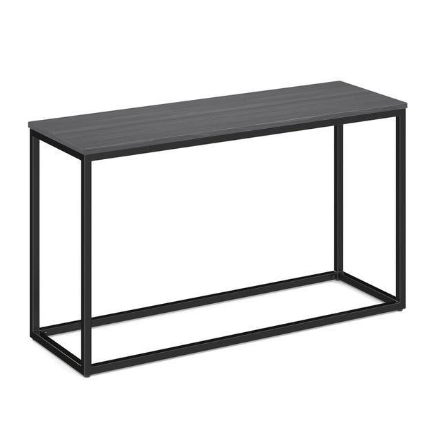 OfficeSource Lenox 16"x48" Console Table with Black Metal Base - Coastal Gray