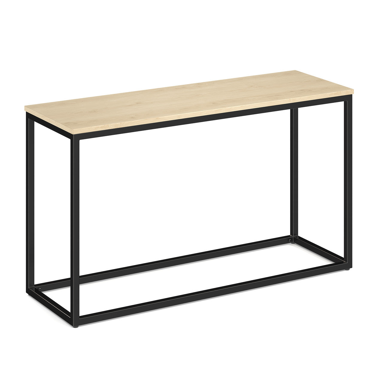 OfficeSource Lenox 16"x48" Console Table with Black Metal Base - Maple