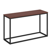 OfficeSource Lenox 16"x48" Console Table with Black Metal Base - Mahogany