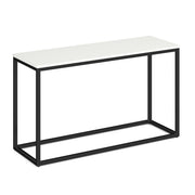 OfficeSource Lenox 16"x48" Console Table with Black Metal Base - White