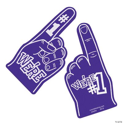 Purple School Spirit Foam Hand - 12 Pieces