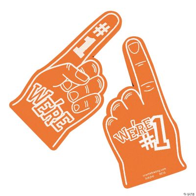 Orange School Spirit Foam Hand - 12 Pieces