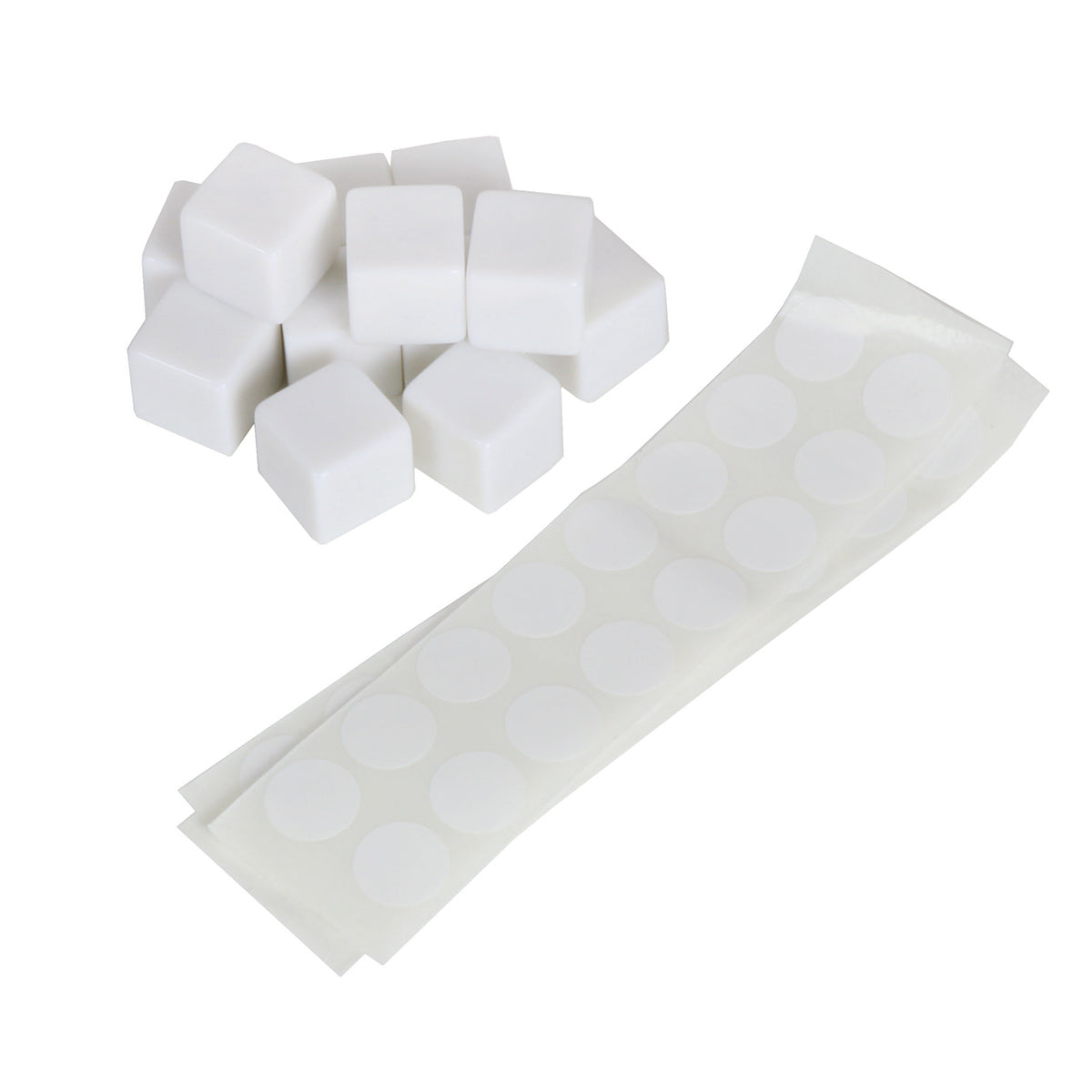 White blank cubes with stickers, Set of 12