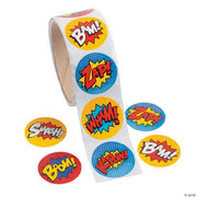 Superhero Roll Stickers - 100 Pieces