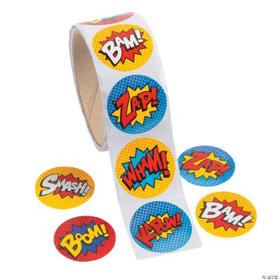 Superhero Roll Stickers - 100 Pieces