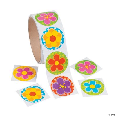 Spring Bright Flower Roll Stickers - 100 Pieces