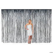 Lg Black Fringe Door Curtain - 1 Piece