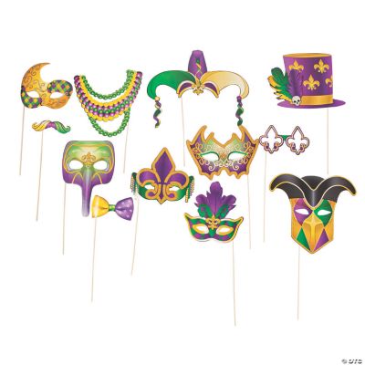 Mardi Gras Costume Stick Props - 12 Pieces