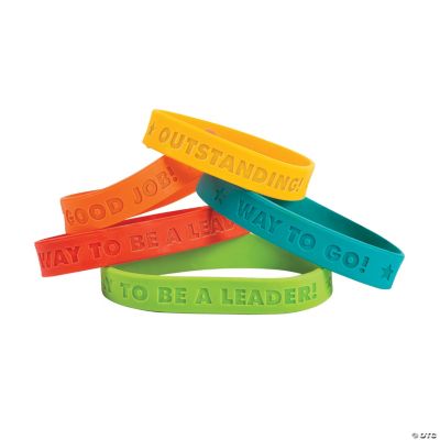 Award Sayings Rubber Bracelets - 24 Pieces