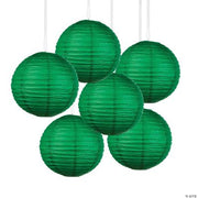 Green Hanging Paper Lanterns - 6 Pieces