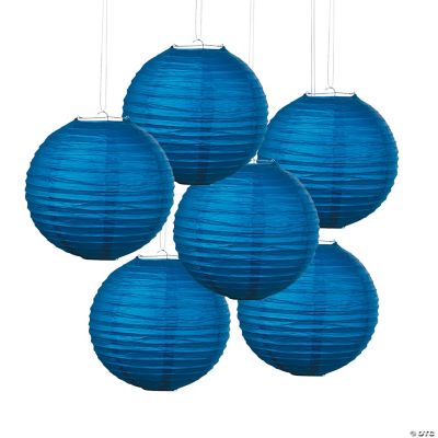 Blue Paper Lanterns - 6 Pieces
