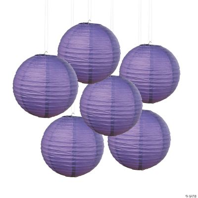Purple Paper Lanterns - 6 Pieces