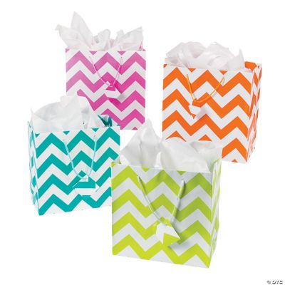Chevron Gift Bag Asst - 12 Pieces