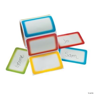 Primary Colored Name Tags - 100 Pieces