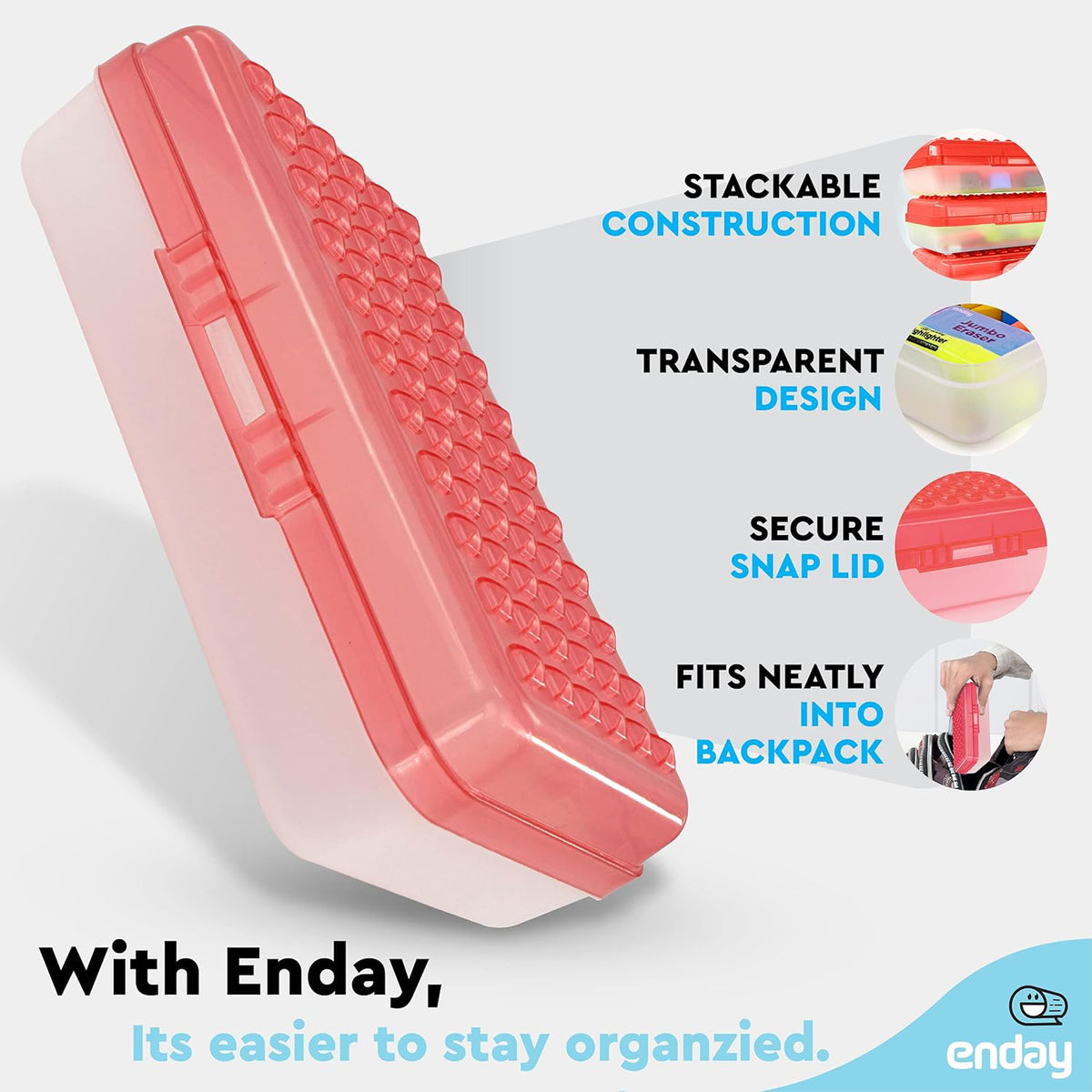RED PENCIL CASE DOTS UTILITY BOX