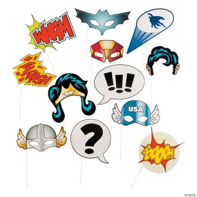 Super Hero Stick Costume Props - 12 Pieces