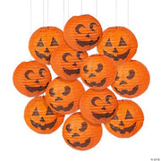Jack-O'-Lantern Paper Lanterns - 12 Pieces