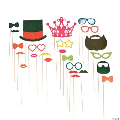 Glitter Photo Stick Props - 24 Pieces