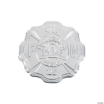 Plastic Fireman Badges - 12 Pieces
