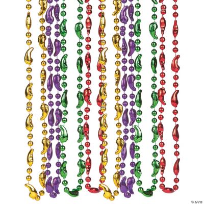 Chili Pepper Beaded Necklace - 12 Pieces