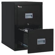 FireKing Patriot Series 2-Drawer Vertical File Cabinet, 17.7" W x 25" D x 27.7" H, Black, Steel/Gypsum, Fire Proof, Impact & Scratch Resistant, Locking Drawers, 1 Each